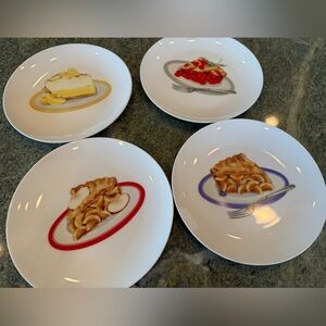 Mary Lake-Thompson Dessert Plates Set of 4 Pie Designs 9” Ceramic
